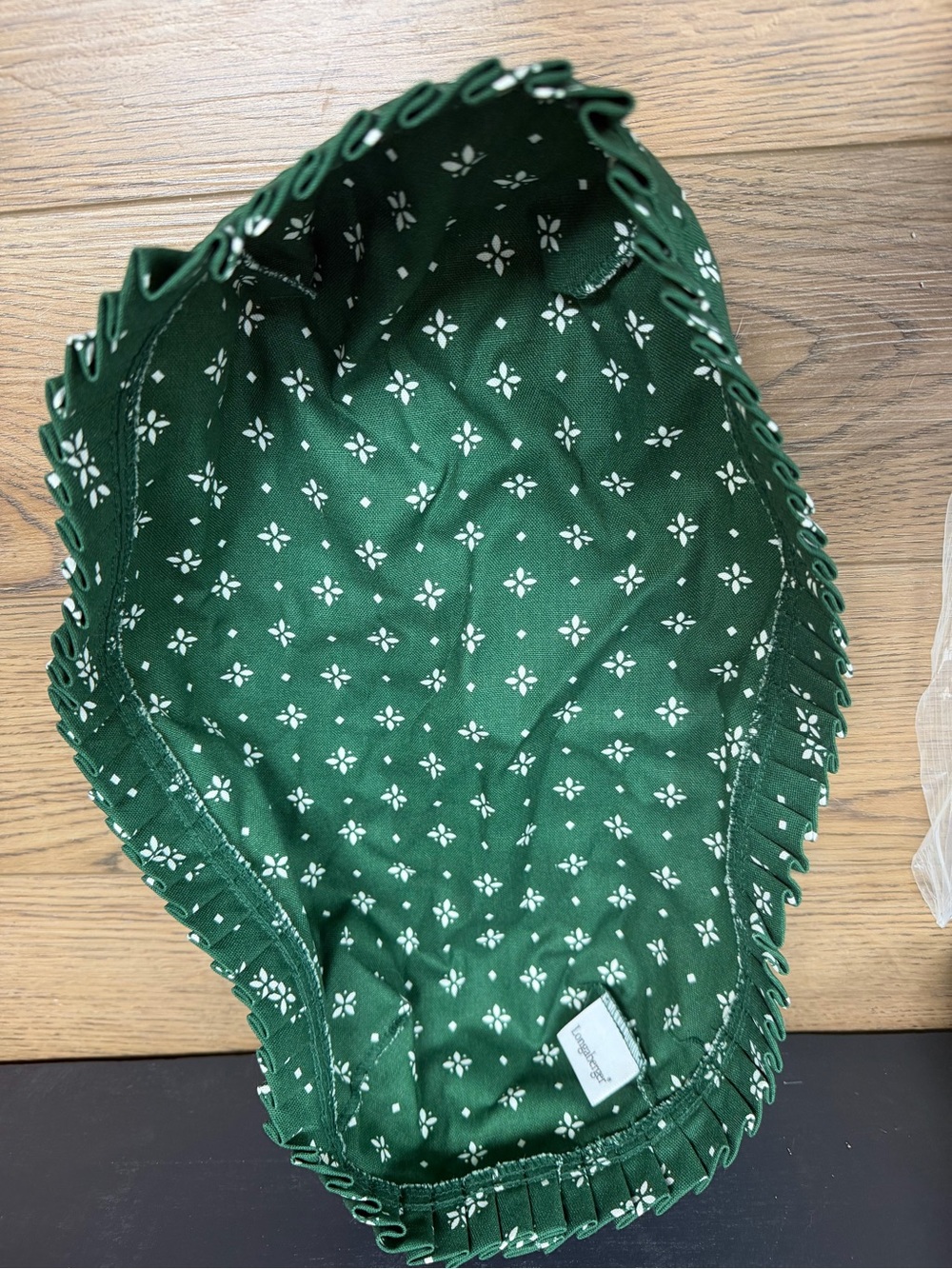 Longaberger Forest Green Floral Bread Basket Liner